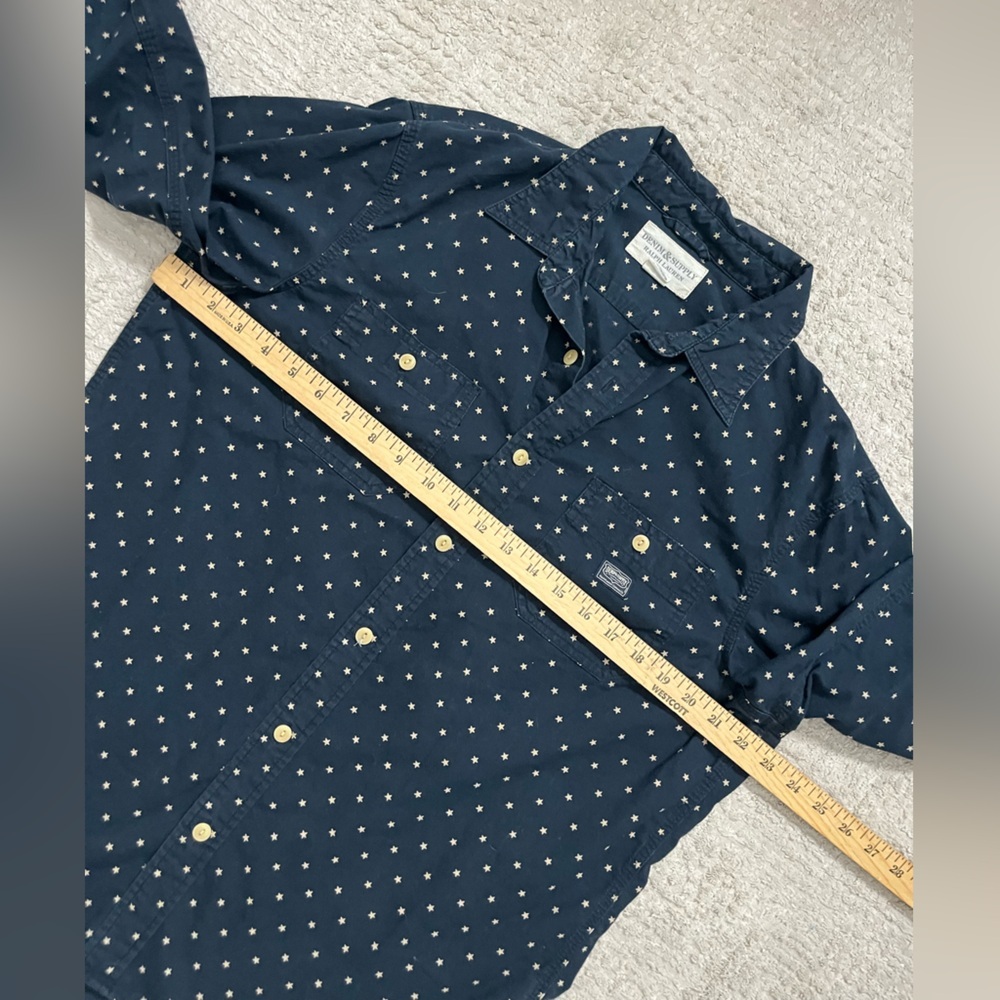 Denim & Supply Ralph Lauren Navy with Stars Button Down Shirt - Picture 6 of 8